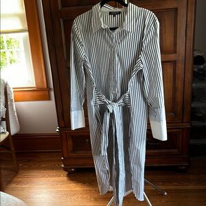 Lafayette 148 New York Monochrome Striped Dress